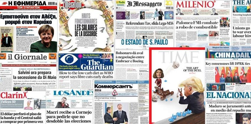 Unes de presse du 11 janvier 2019