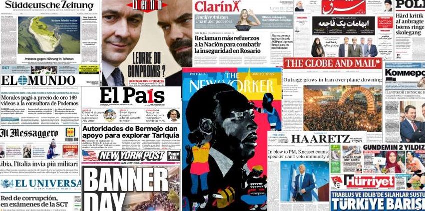 Unes de presse du 13 janvier 2020