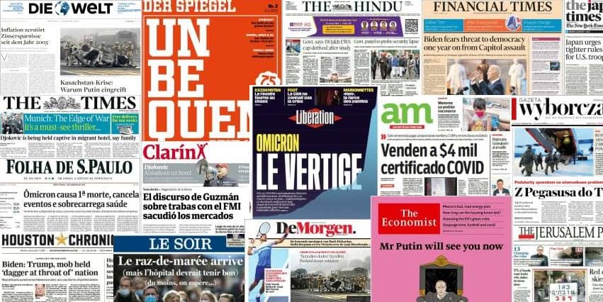 Unes de presse du 7 janvier 2022