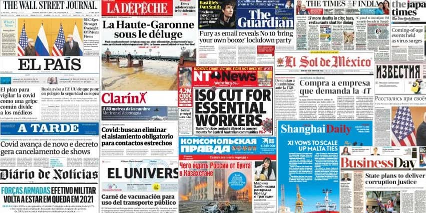 Unes de presse du 11 janvier 2022