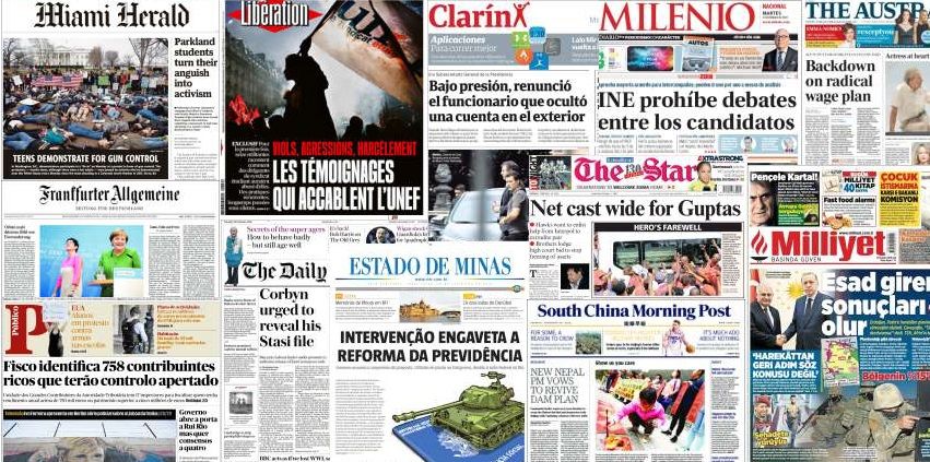 Unes de presse du 20 février 2018