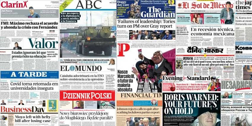 Quelques unes de presse du 1er février 2022