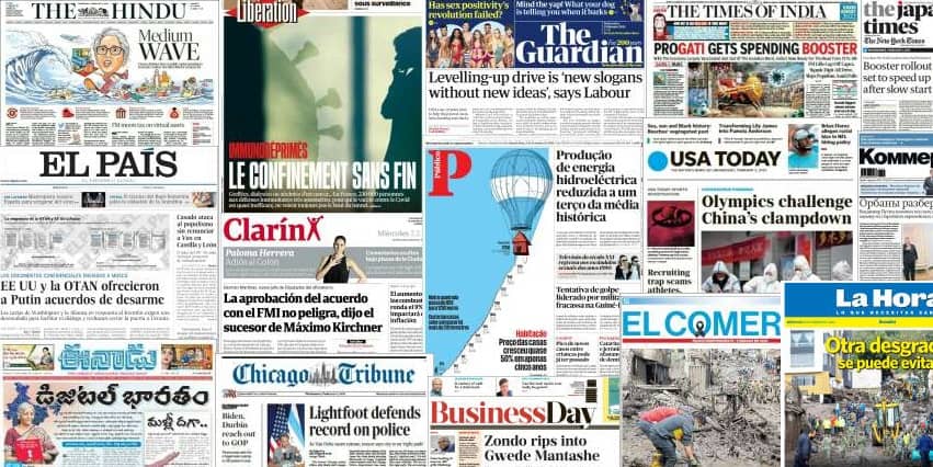 Quelques unes de presse du 2 février 2022