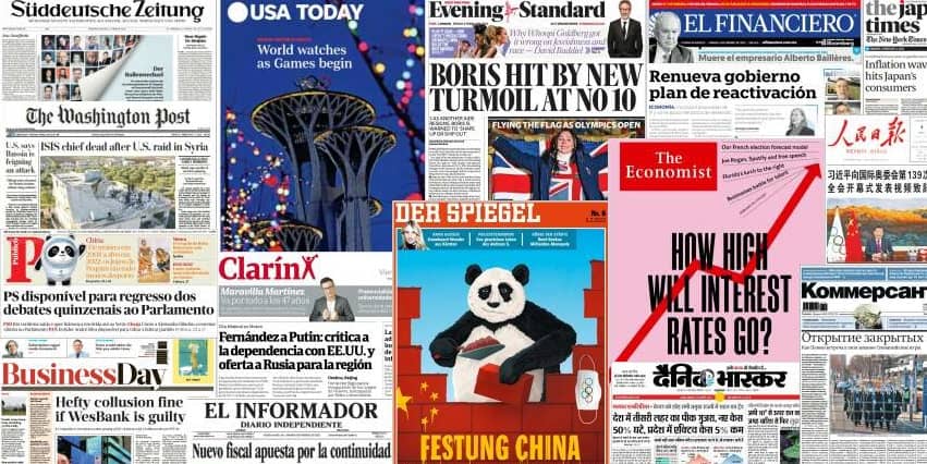 Quelques unes de presse du 4 février 2022
