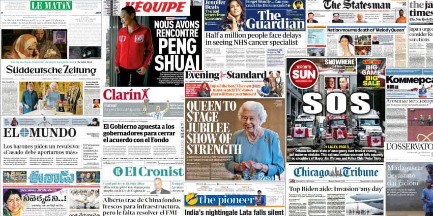 Quelques unes de presse du 7 février 2022