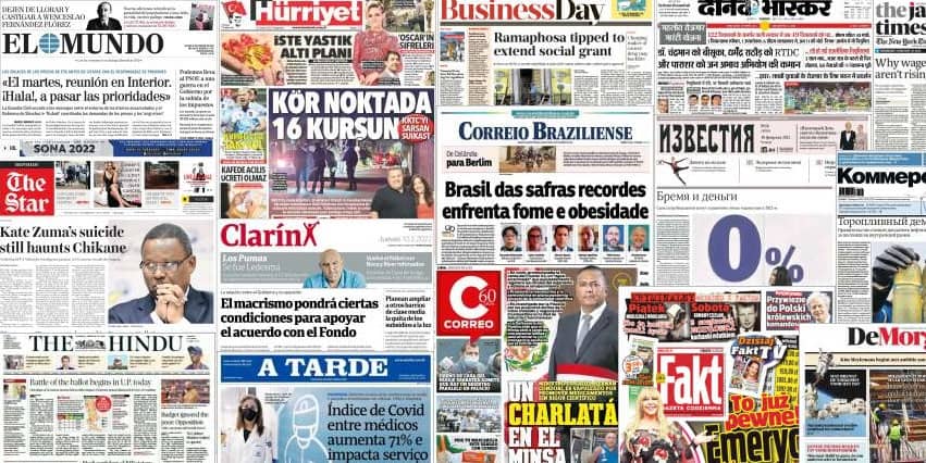 Quelques unes de presse du 10 février 2022