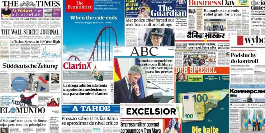 Quelques unes de presse du 13 février 2022