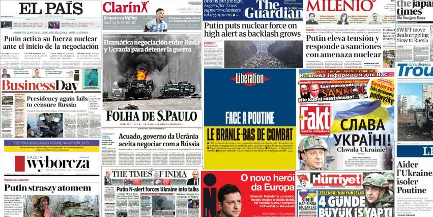 Quelques unes de presse du 28 février 2022