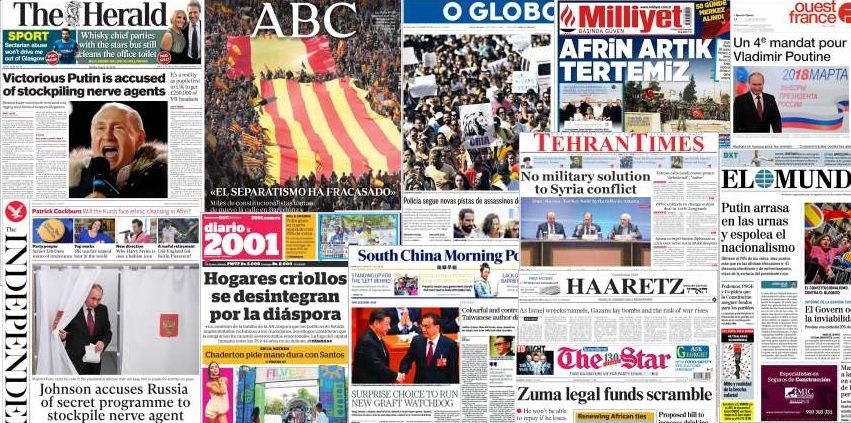 Unes de presse du 19 mars 2018