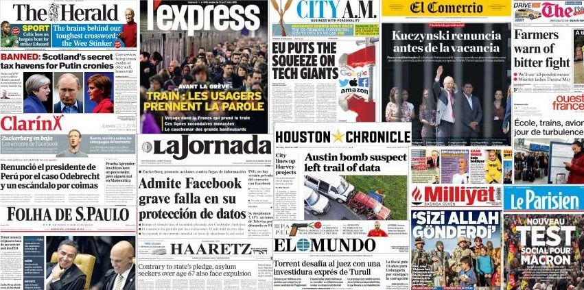 Unes de presse du 22 mars 2018