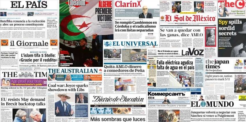 Unes de presse du 12 mars 2019