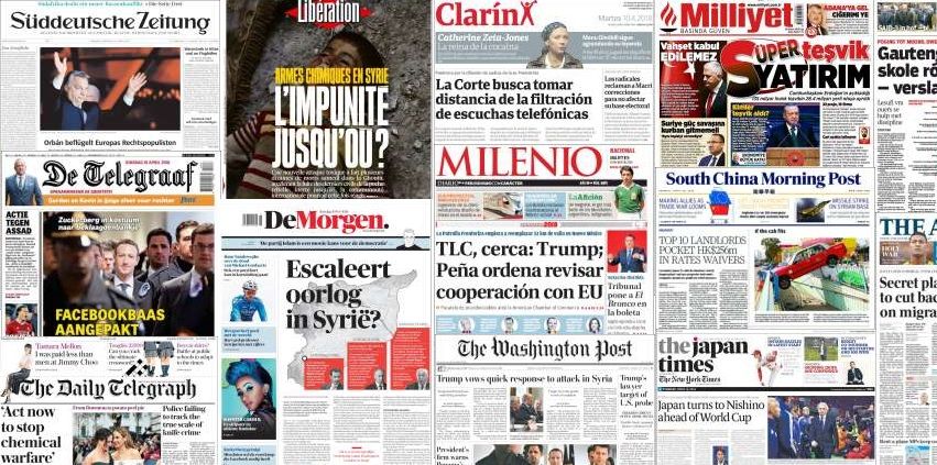 Unes de presse du 10 avril 2018