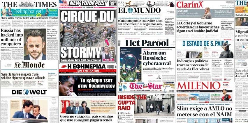 Unes de presse du 17 avril 2018