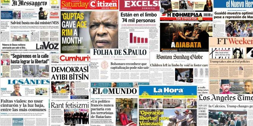 Unes de presse des 6 et 7 avril 2019