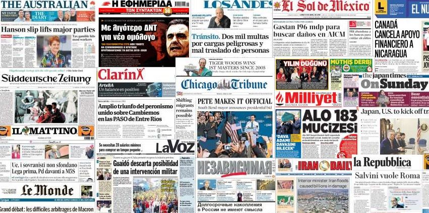 Unes de presse du 15 avril 2019