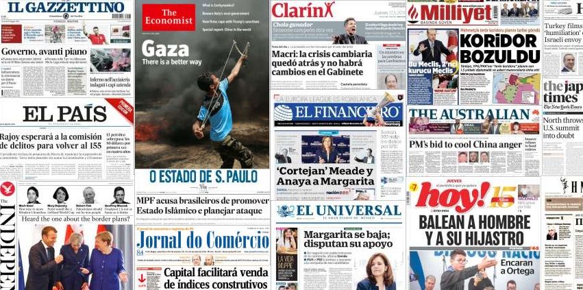 Unes de presse du 18 mai 2018