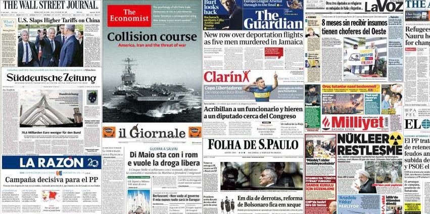 Unes de presse du 10 mai 2019