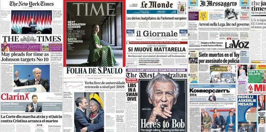 Unes de presse du 17 mai 2019