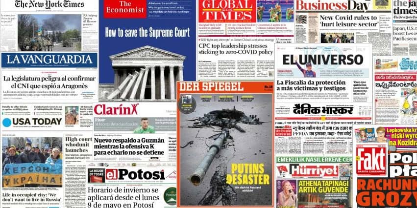 Quelques unes de presse du 6 mai 2022
