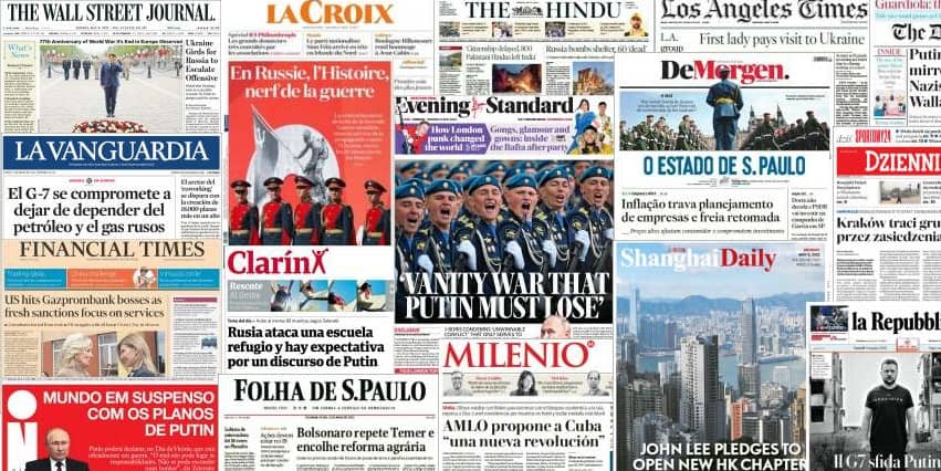 Quelques unes de presse du 9 mai 2022