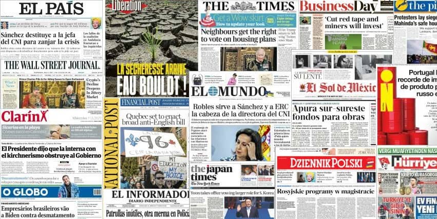 Quelques unes de presse du 11 mai 2022