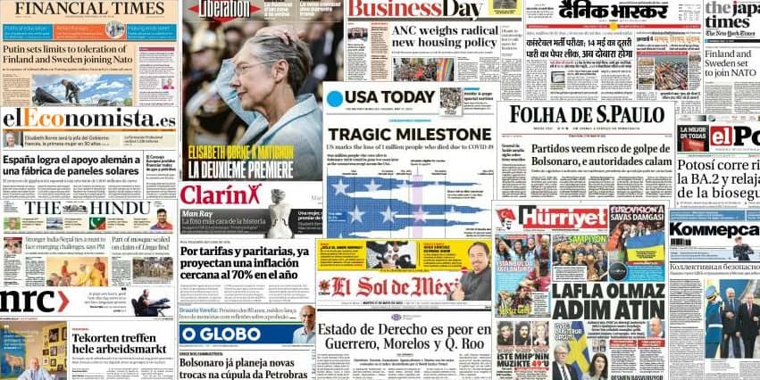 Quelques unes de presse du 17 mai 2022