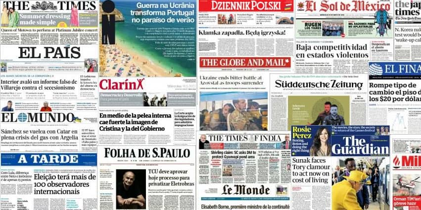 Quelques unes de presse du 18 mai 2022