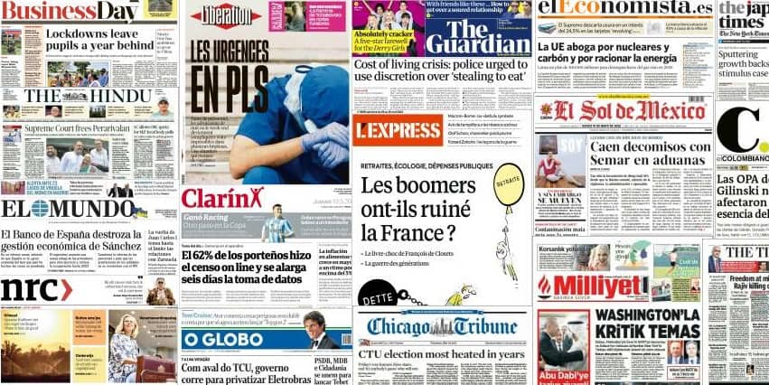 Quelques unes de presse du 19 mai 2022