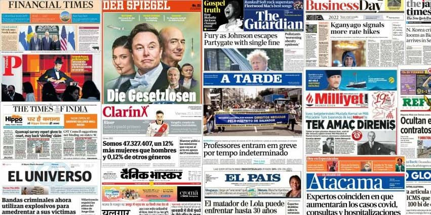 Quelques unes de presse du 20 mai 2022