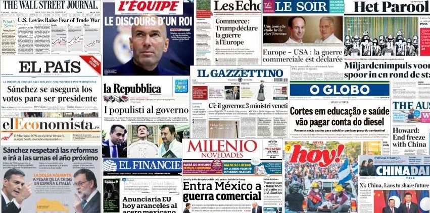 Unes de presse du 1er juin 2018