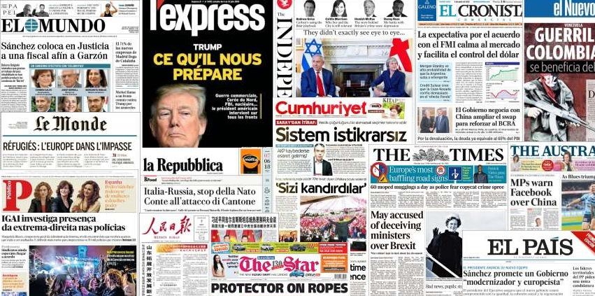 Unes de presse du 7 juin 2018