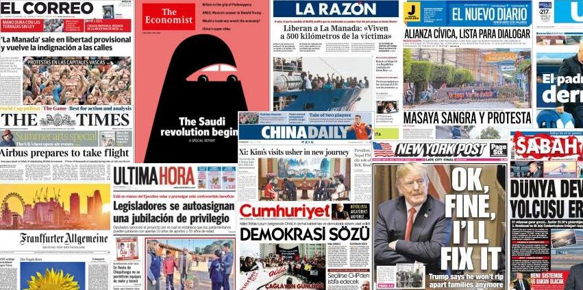 Unes de presse du 22 juin 2018