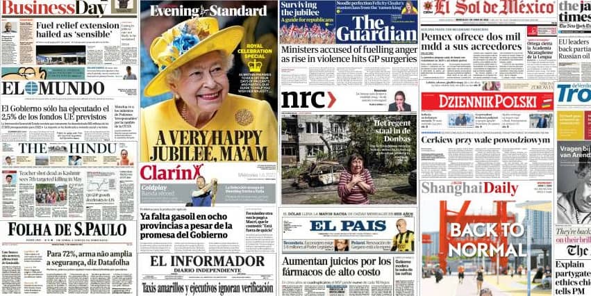 Quelques unes de presse du 1er juin 2022
