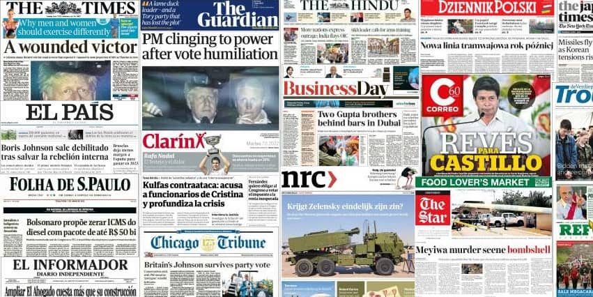 Quelques unes de presse du 7 juin 2022