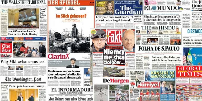 Quelques unes de presse du 10 juin 2022