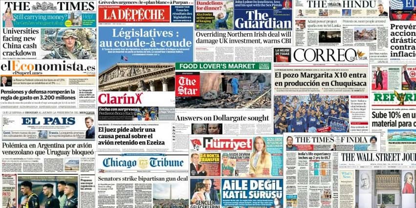 Quelques unes de presse du 13 juin 2022
