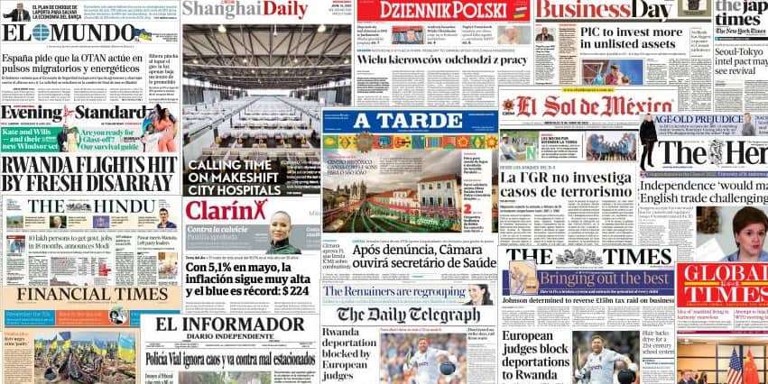 Quelques unes de presse du 15 juin 2022