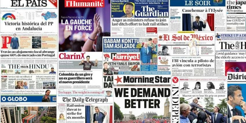 Quelques unes de presse du 20 juin 2022