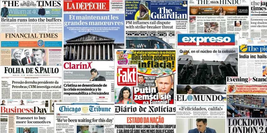 Quelques unes de presse du 21 juin 2022