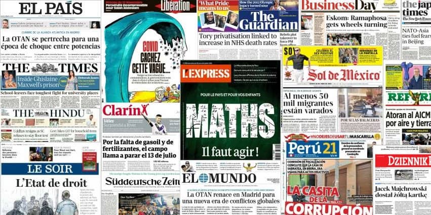 Quelques unes de presse du 30 juin 2022