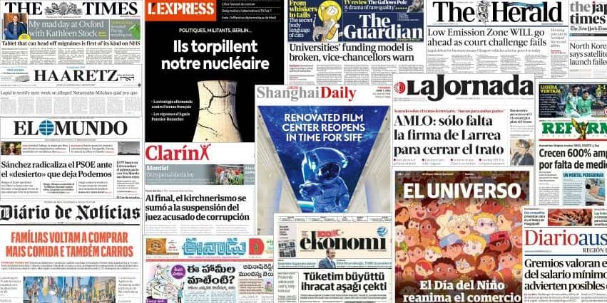 Unes de presse du 1er juin 2023