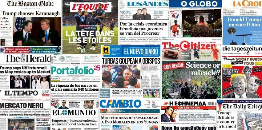 Unes de presse du 11 juillet 2018