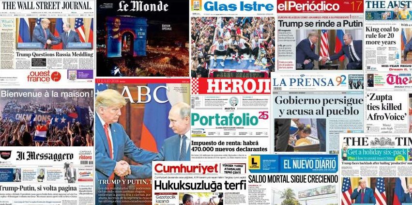 Unes de presse du 17 juillet 2018