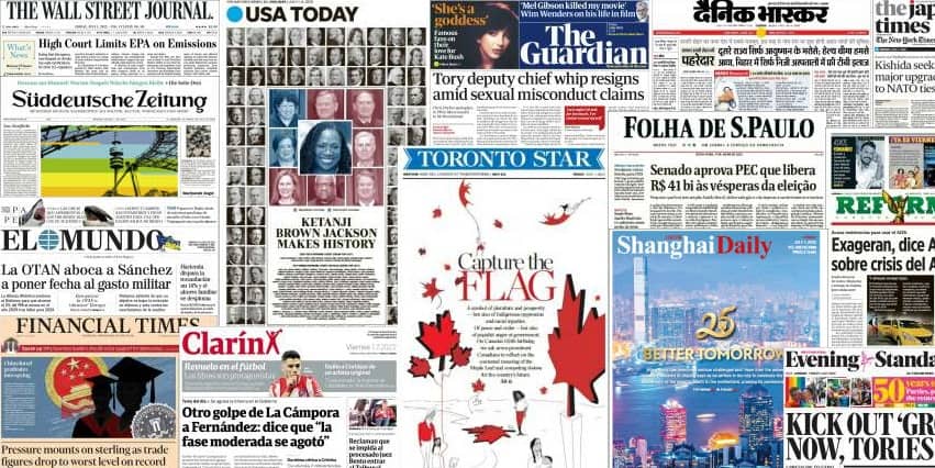 Quelques unes de presse du 1er juillet 2022