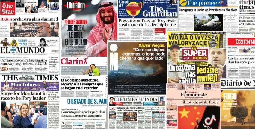 Quelques unes de presse du 14 juillet 2022