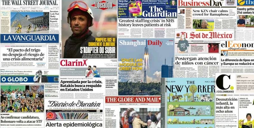 Quelques unes de presse du 25 juillet 2022