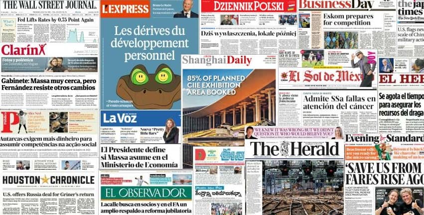 Quelques unes de presse du 28 juillet 2022