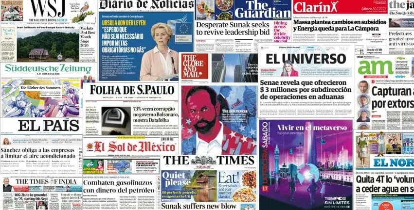 Quelques unes de presse du 30 juillet 2022