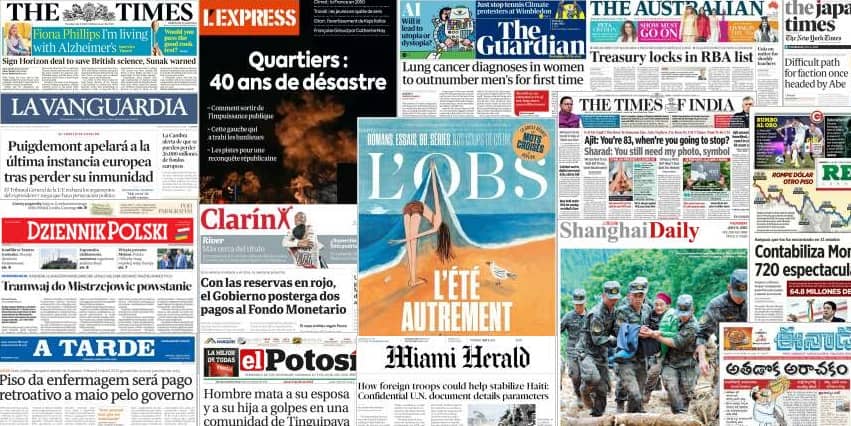 Unes de presse du 6 juillet 2023