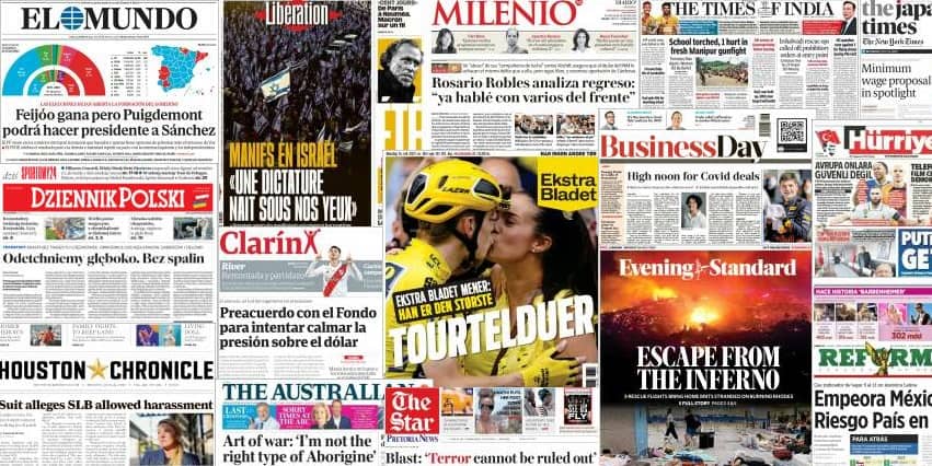 Unes de presse du 24 juillet 2023